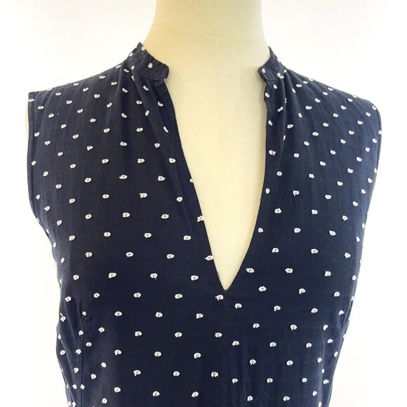 J. Peterman Black and White Swiss Dot Dress with Pockets - 100% Cotton - Size 2 - Picture 7 of 10